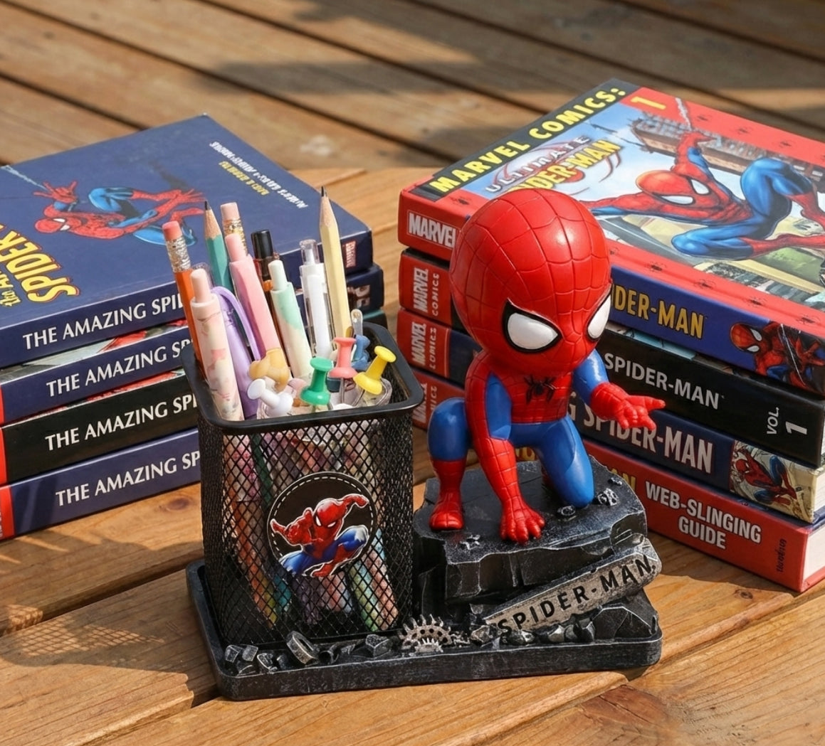 Spiderman pens and pencils basket