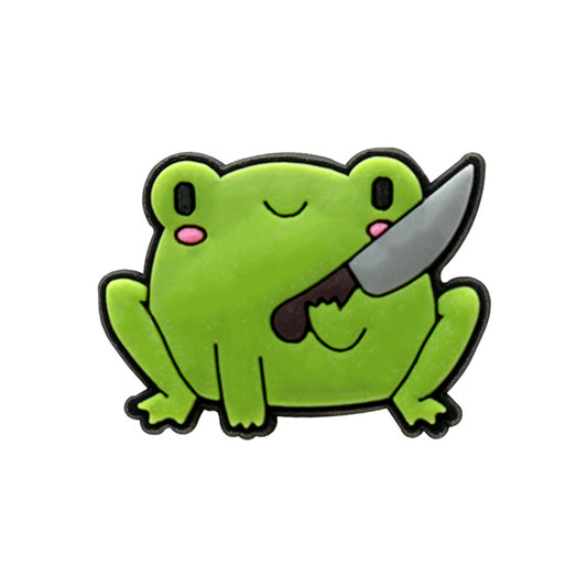 Frog Holding Knife charm