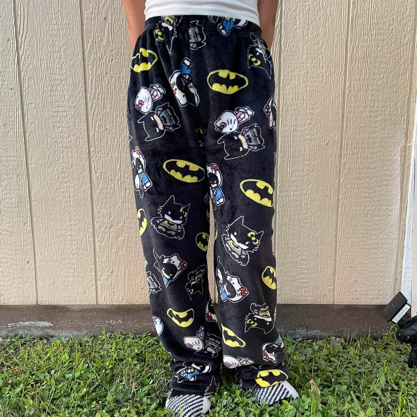 Batman hello kitty pajama pants (winter material)(خامة شتوية)