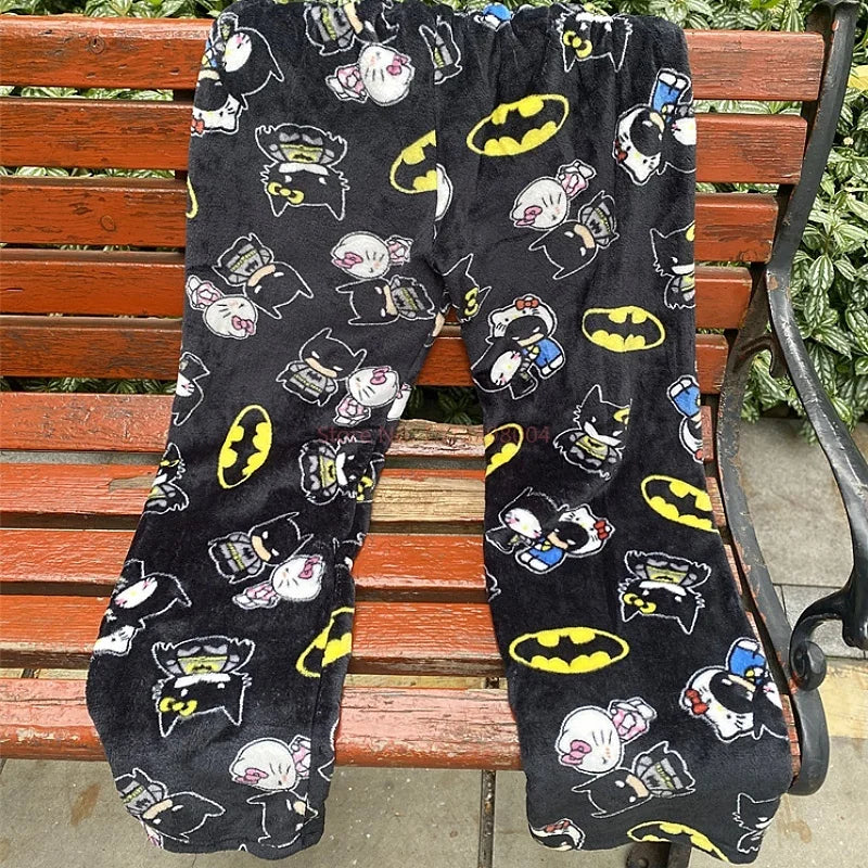 Batman hello kitty pajama pants (winter material)(خامة شتوية)