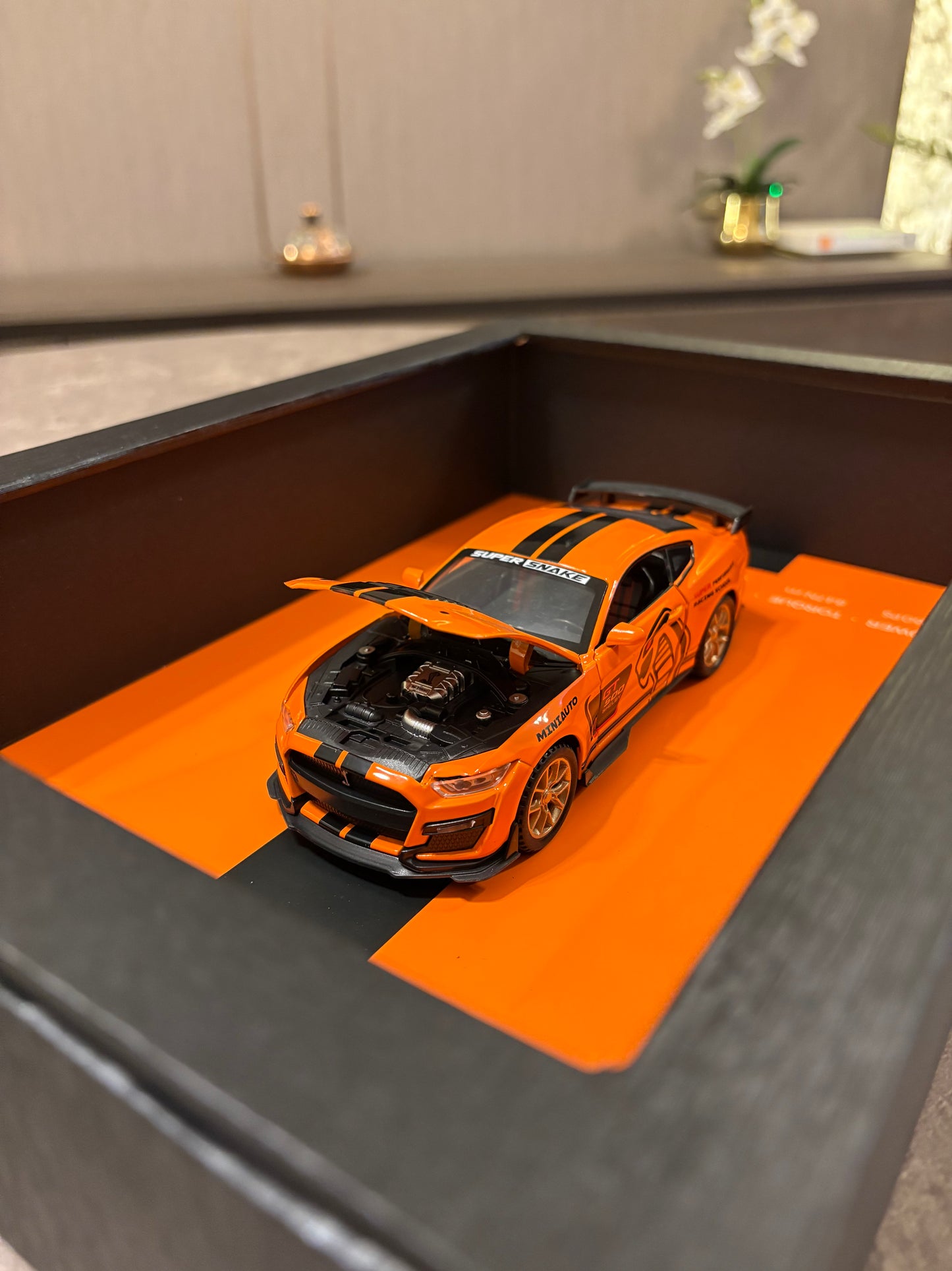 Mustang Shelby GT500 3D Shadow Box Wall Art (Orange) – 32cm x 23cm