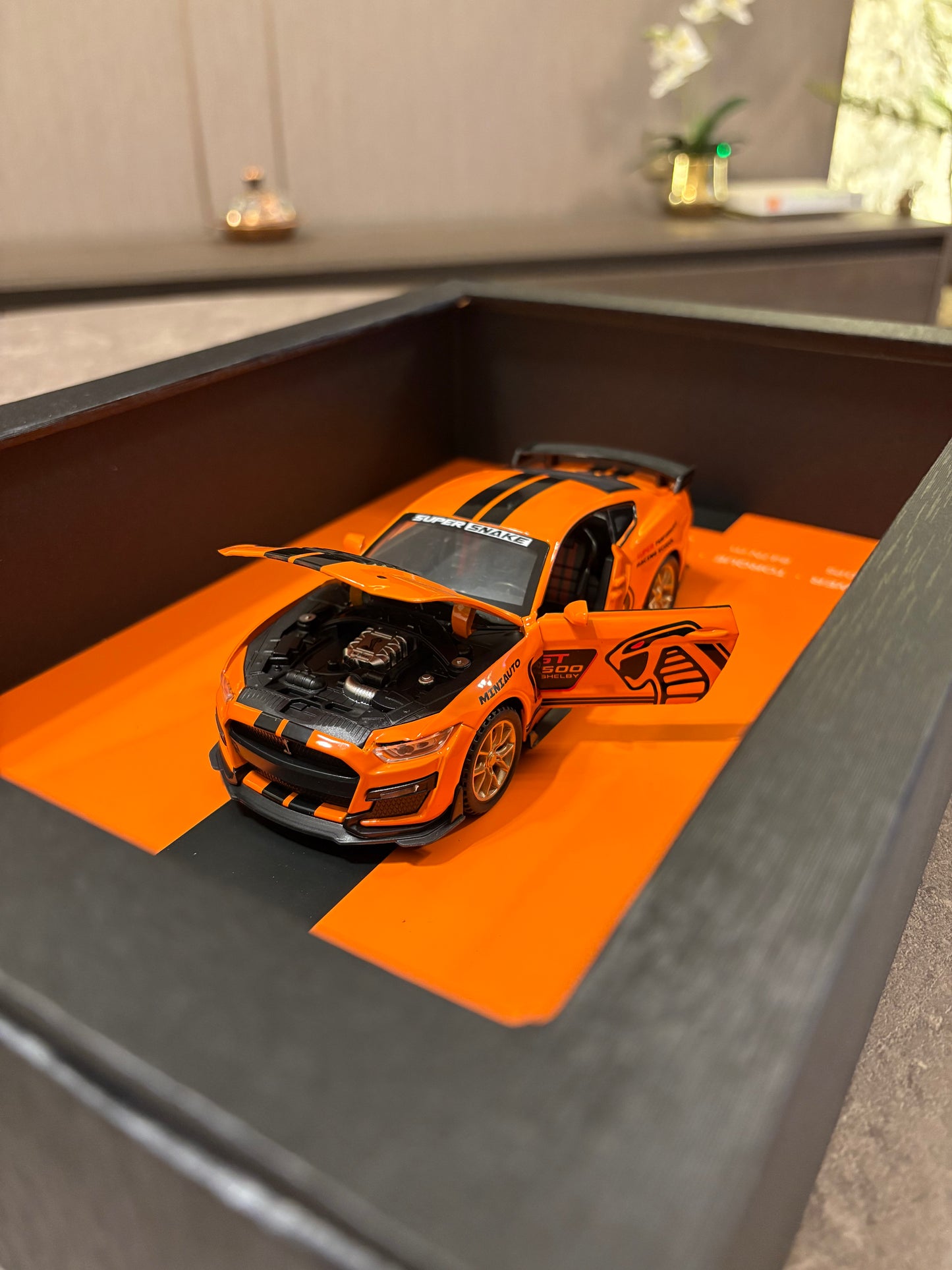 Mustang Shelby GT500 3D Shadow Box Wall Art (Orange) – 32cm x 23cm