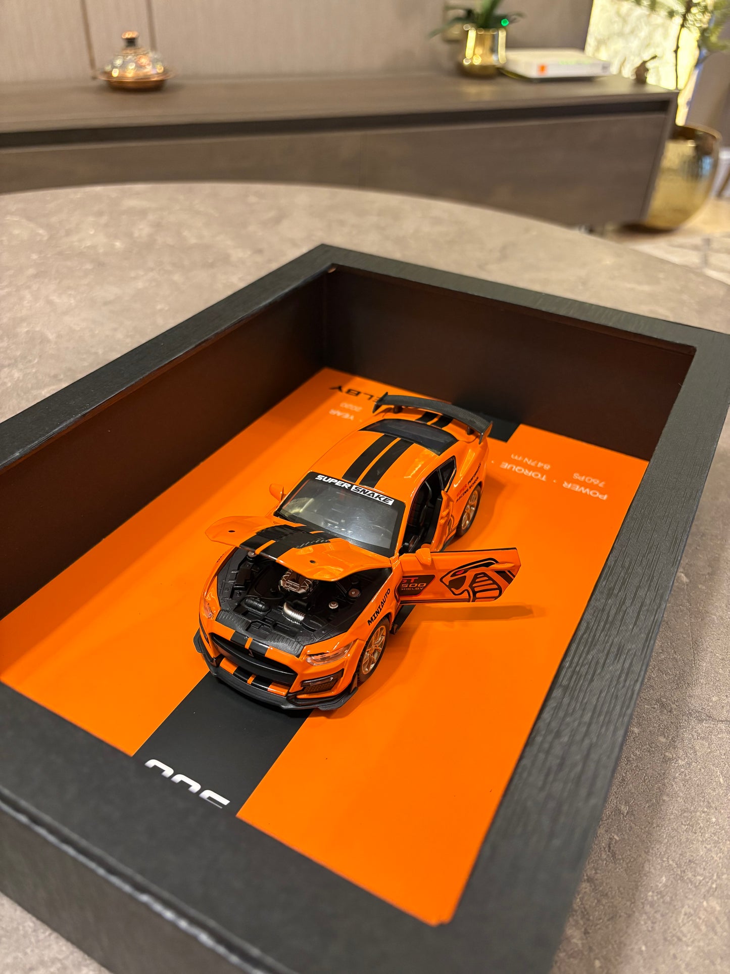 Mustang Shelby GT500 3D Shadow Box Wall Art (Orange) – 32cm x 23cm