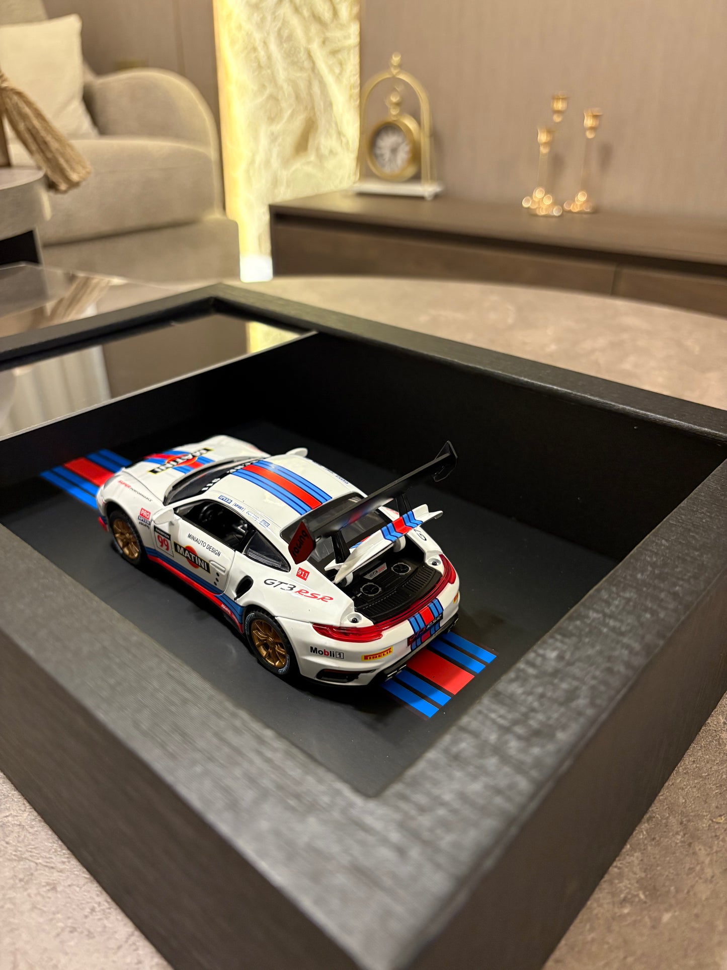 3D Car Frame Wall Art - Porsche 911 GT3 RSR with Specs – 32cm x 23cm