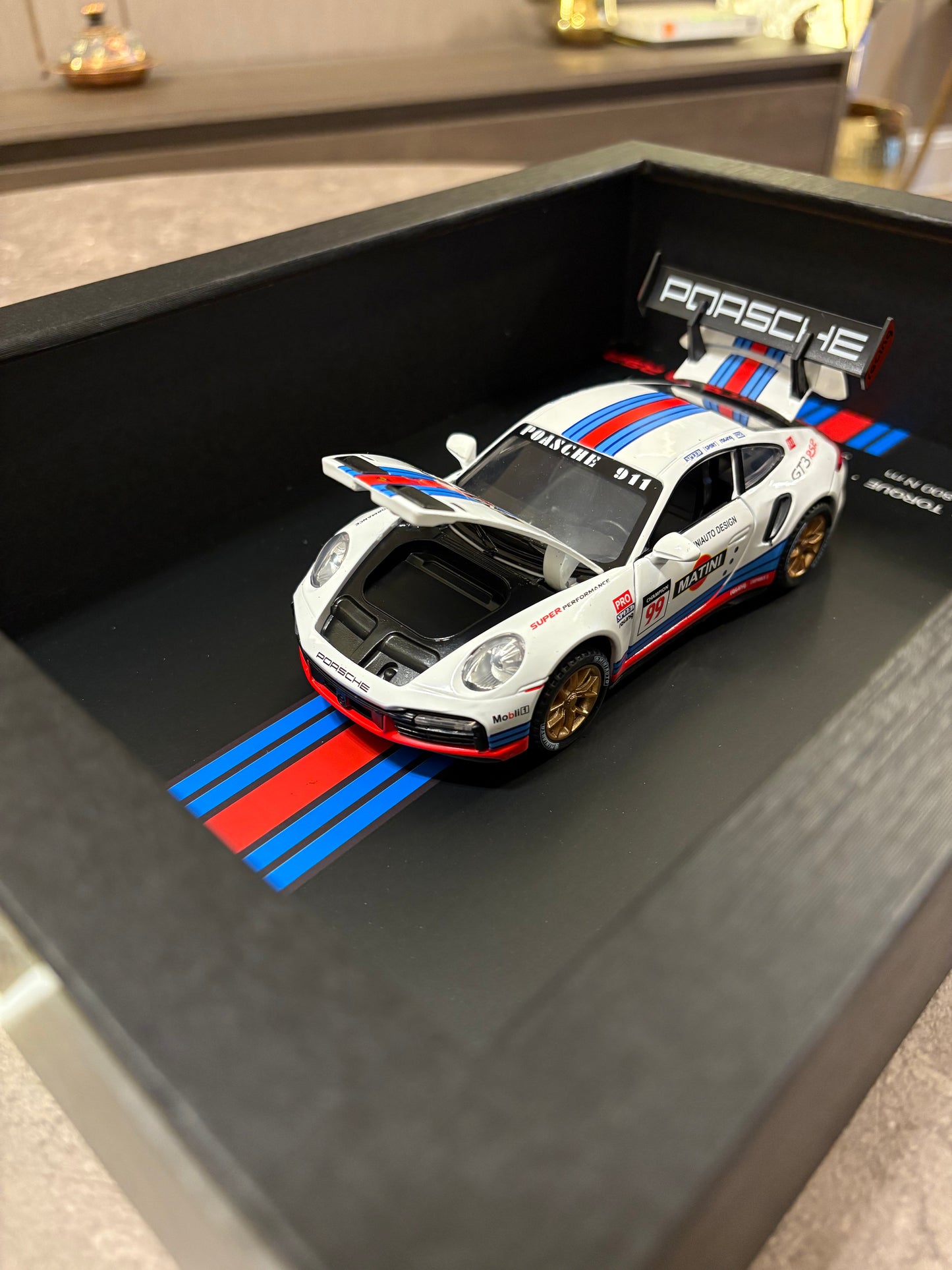 3D Car Frame Wall Art - Porsche 911 GT3 RSR with Specs – 32cm x 23cm