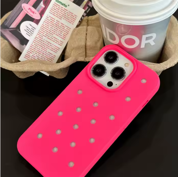 Neon pink charms case