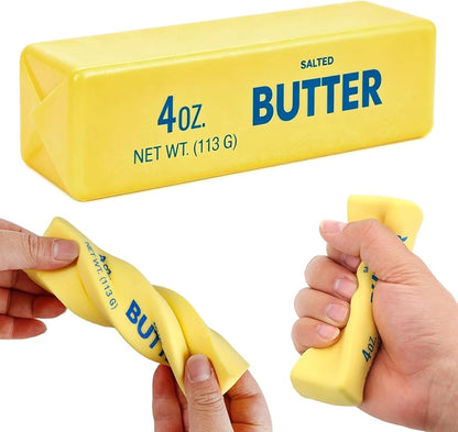 Squeeze & Stretch Butter Stick Stress Reliever Toy (Yellow & Strawberry Pink)