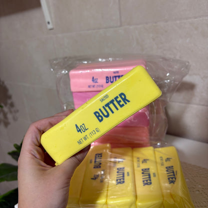 Squeeze & Stretch Butter Stick Stress Reliever Toy (Yellow & Strawberry Pink)