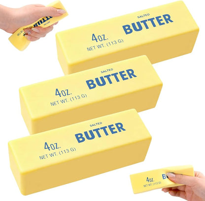 Squeeze & Stretch Butter Stick Stress Reliever Toy (Yellow & Strawberry Pink)