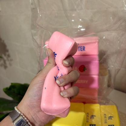 Squeeze & Stretch Butter Stick Stress Reliever Toy (Yellow & Strawberry Pink)