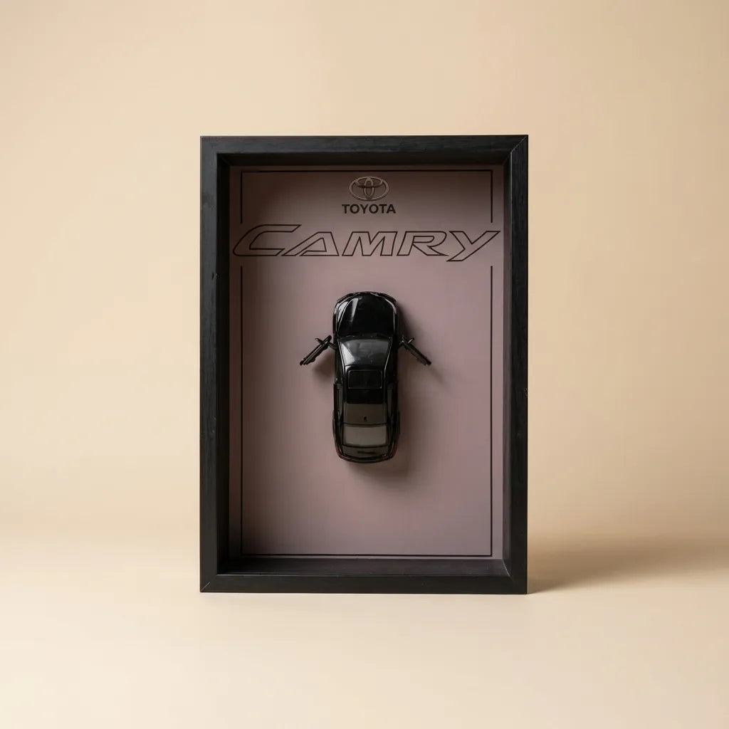 Toyota Camry 3D Shadow Box Wall Art - Black - 32cm x 23cm