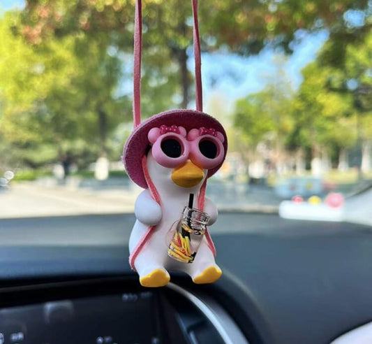 pink duck car ornament