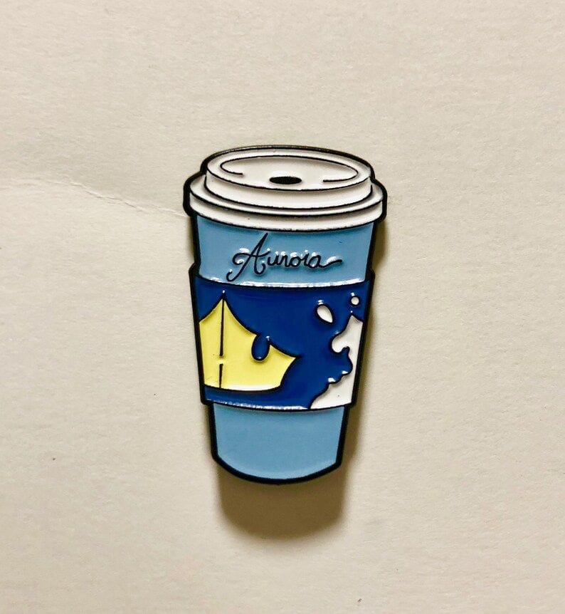 Princess inspired coffee cup pin