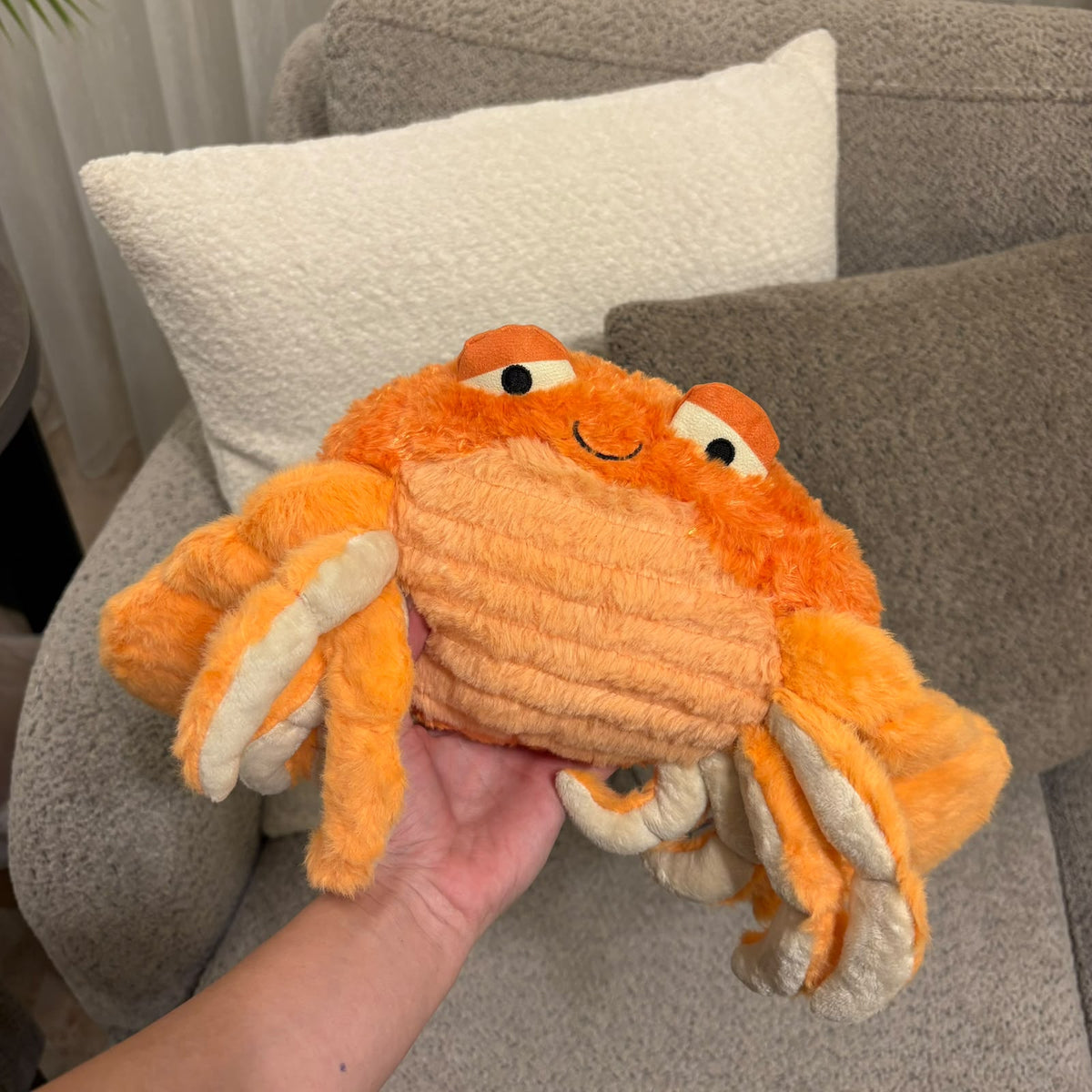Orange Plush Crab Stuffed Animal – Soft Ocean Creature Plushie & Beach Nursery Decor