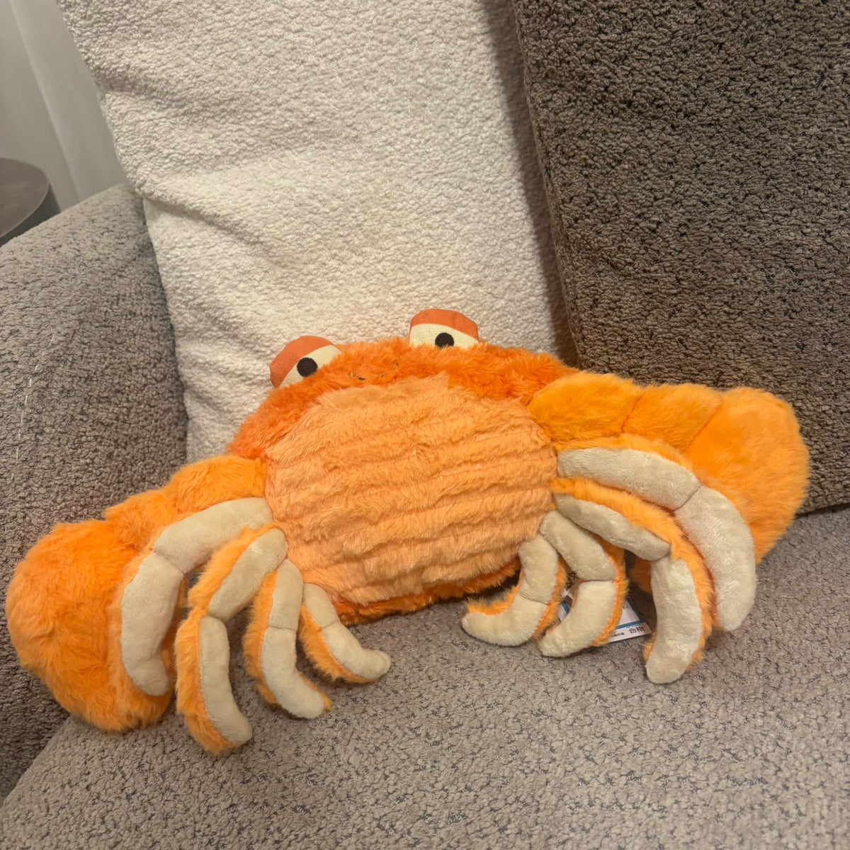 Orange Plush Crab Stuffed Animal – Soft Ocean Creature Plushie & Beach Nursery Decor