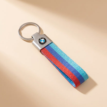 BMW M-Power Tri-Color Woven Strap Keychain