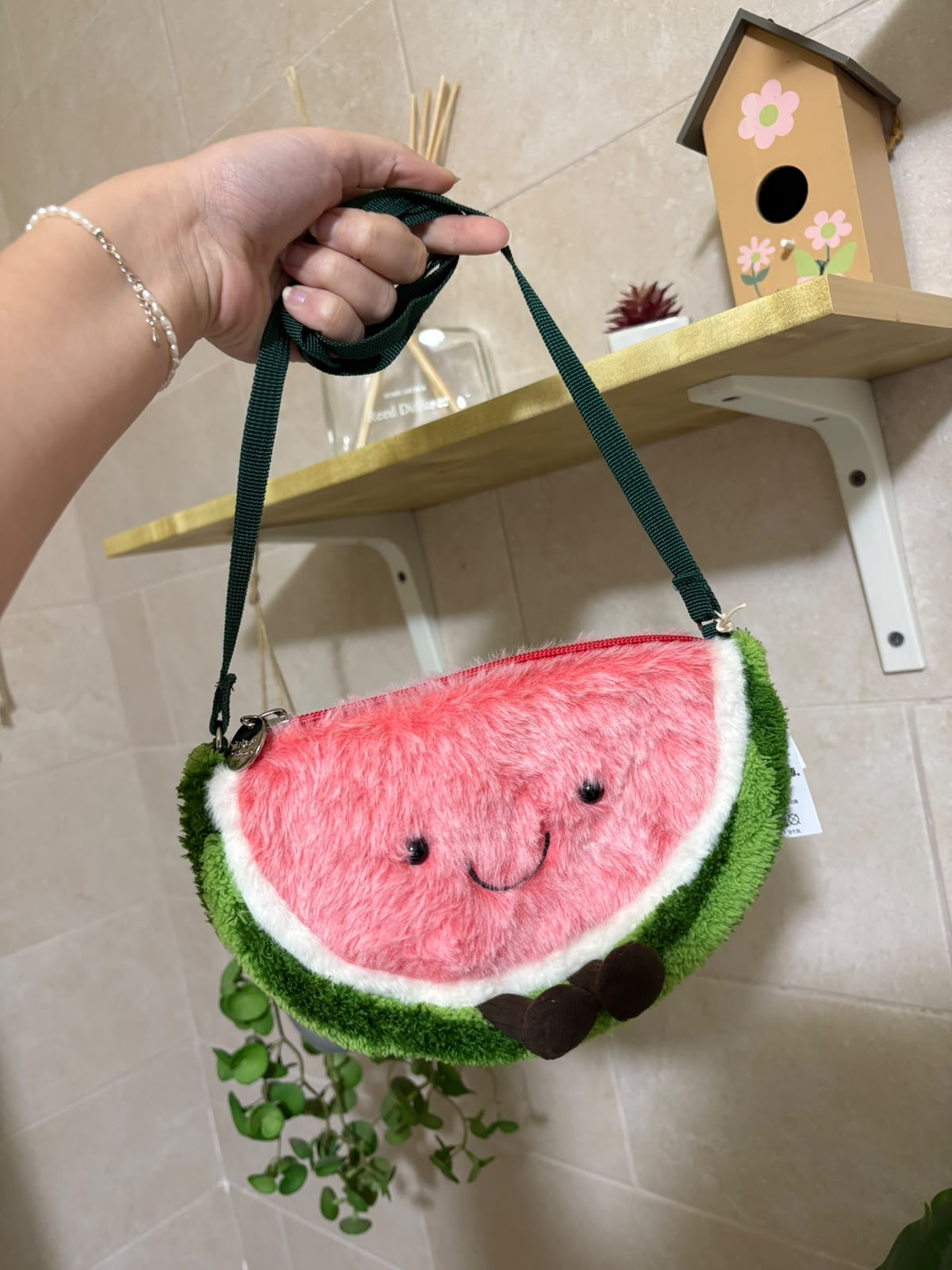 Plush Watermelon Crossbody Bag