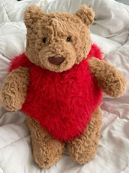 Bear in a heart outfit plush - 26 cm - Photo 10 | Pinky Promise
