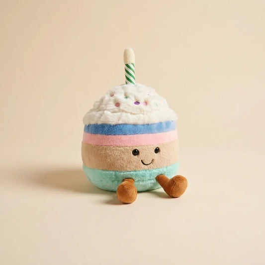 birthday cake plush toy - 25 cm