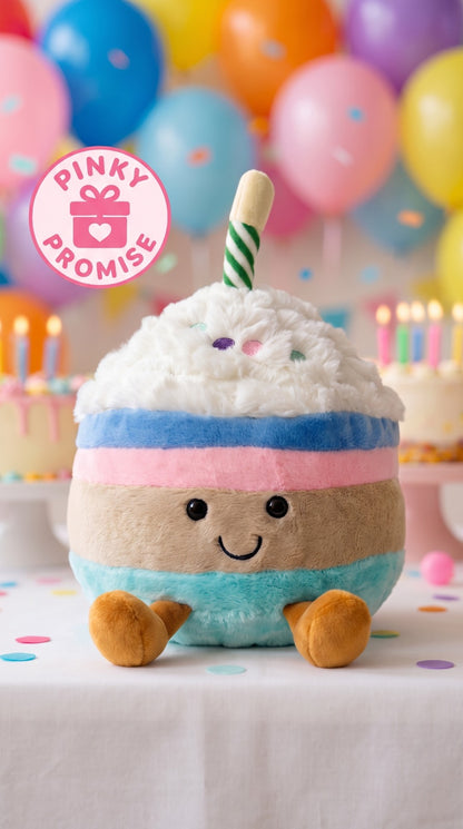 birthday cake plush toy - 25 cm