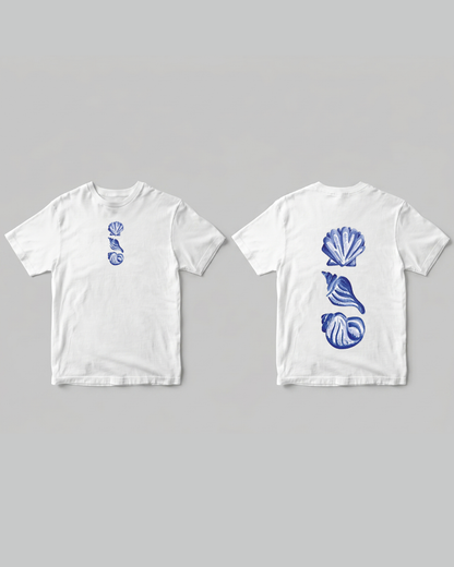 Blue Shells T-shirt - Front and back