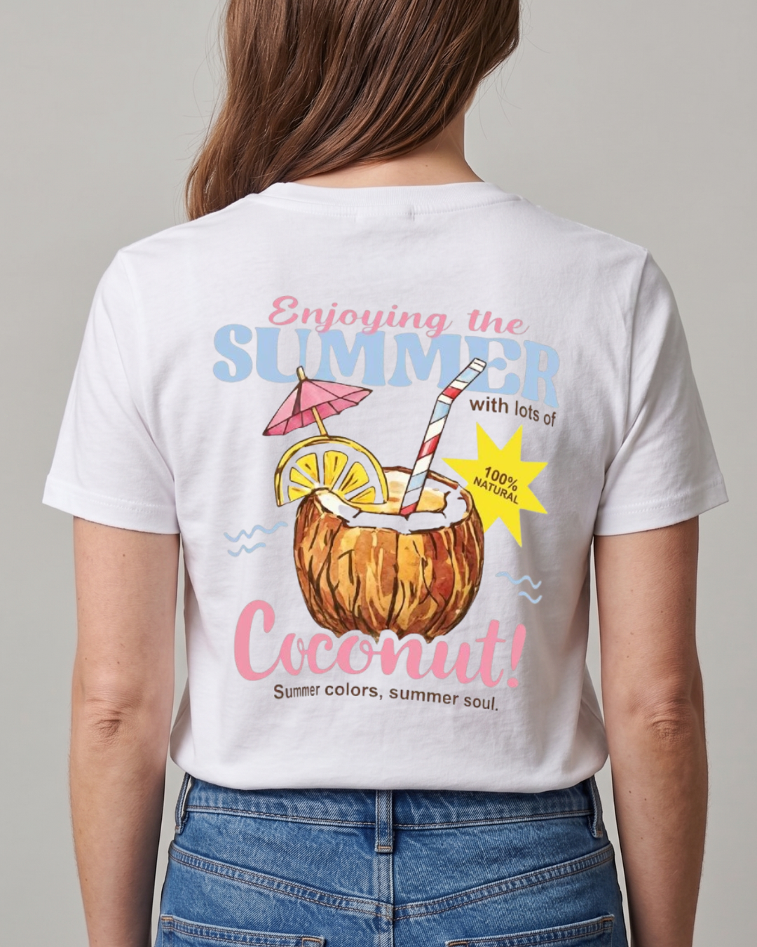 Coconut Summer T-shirt - Front and back