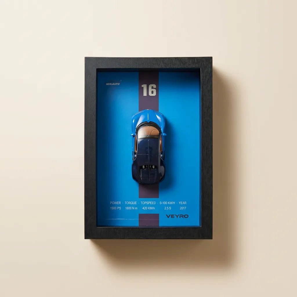 Blue Bugatti Veyron 3D Frame – 32cm x 23cm - Pinky Promise