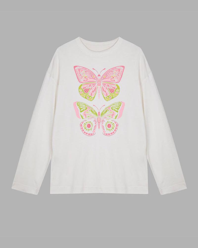 Buy Butterfly Long Sleeve Cotton T-shirt at Pinky Promise