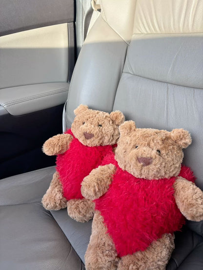 Bear in a heart outfit plush - 26 cm