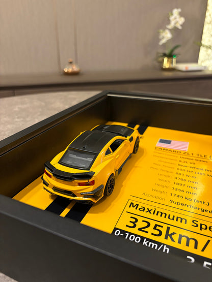 Chevrolet Camaro ZL1 1LE – 3D Diecast Wall Art Display - 32cm x 23cm - Close Up | Pinky Promise