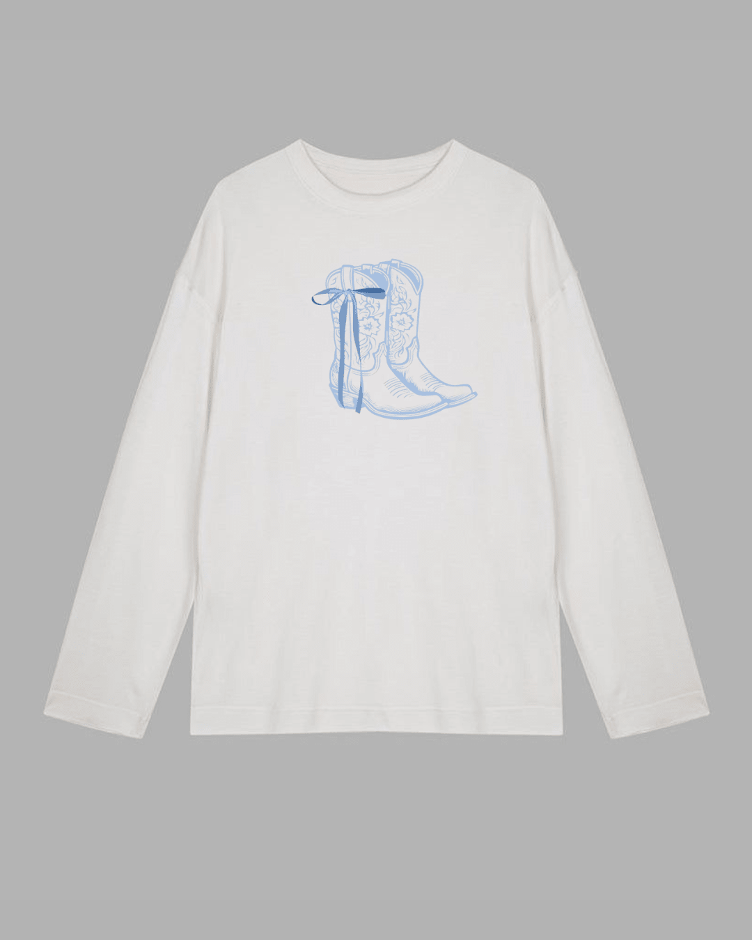 cowboy boots Long Sleeve Cotton T-shirt | Pinky Promise