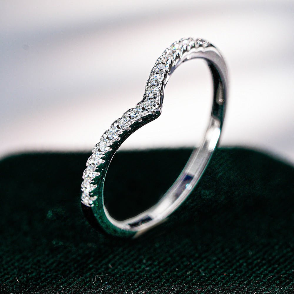 Curved Wishbone Pavé Ring – 925 Sterling Silver - Photo 8 | Pinky Promise