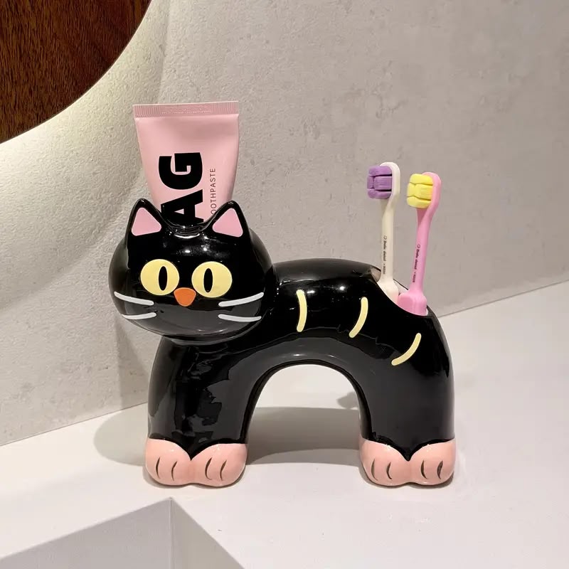 Cute Cat Toothbrush and Toothpaste Holder - Pinky Promise