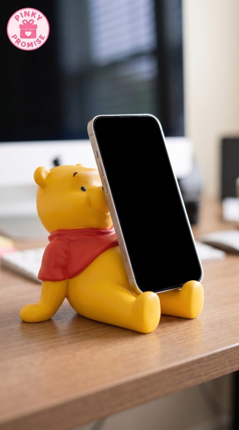 Cute Honey Bear Desktop Phone Stand & Decorative Figurine - Pinky Promise