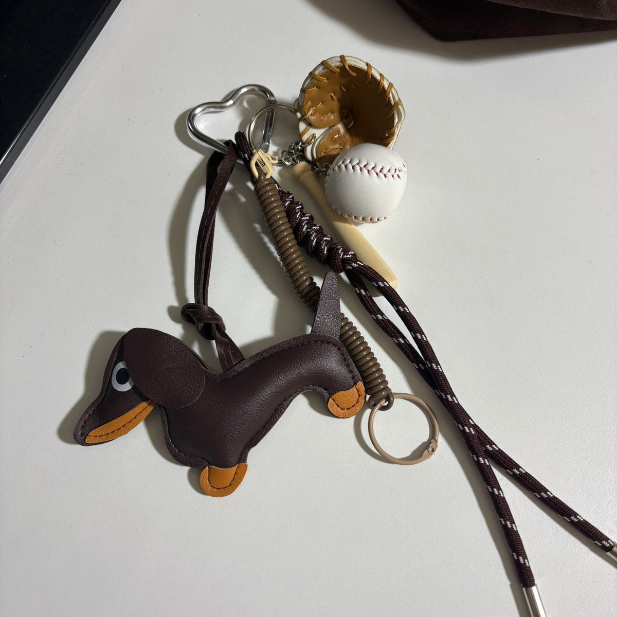 Dog and Baseball Glove Keychain Accessory | Pinky Promise