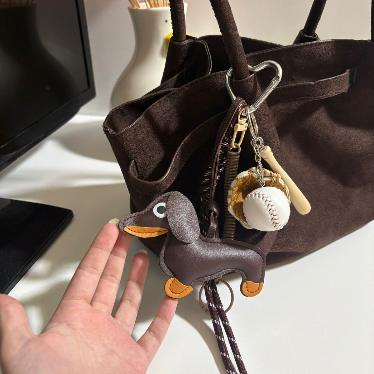 Buy Dog and Baseball Glove Keychain Accessory at Pinky Promise