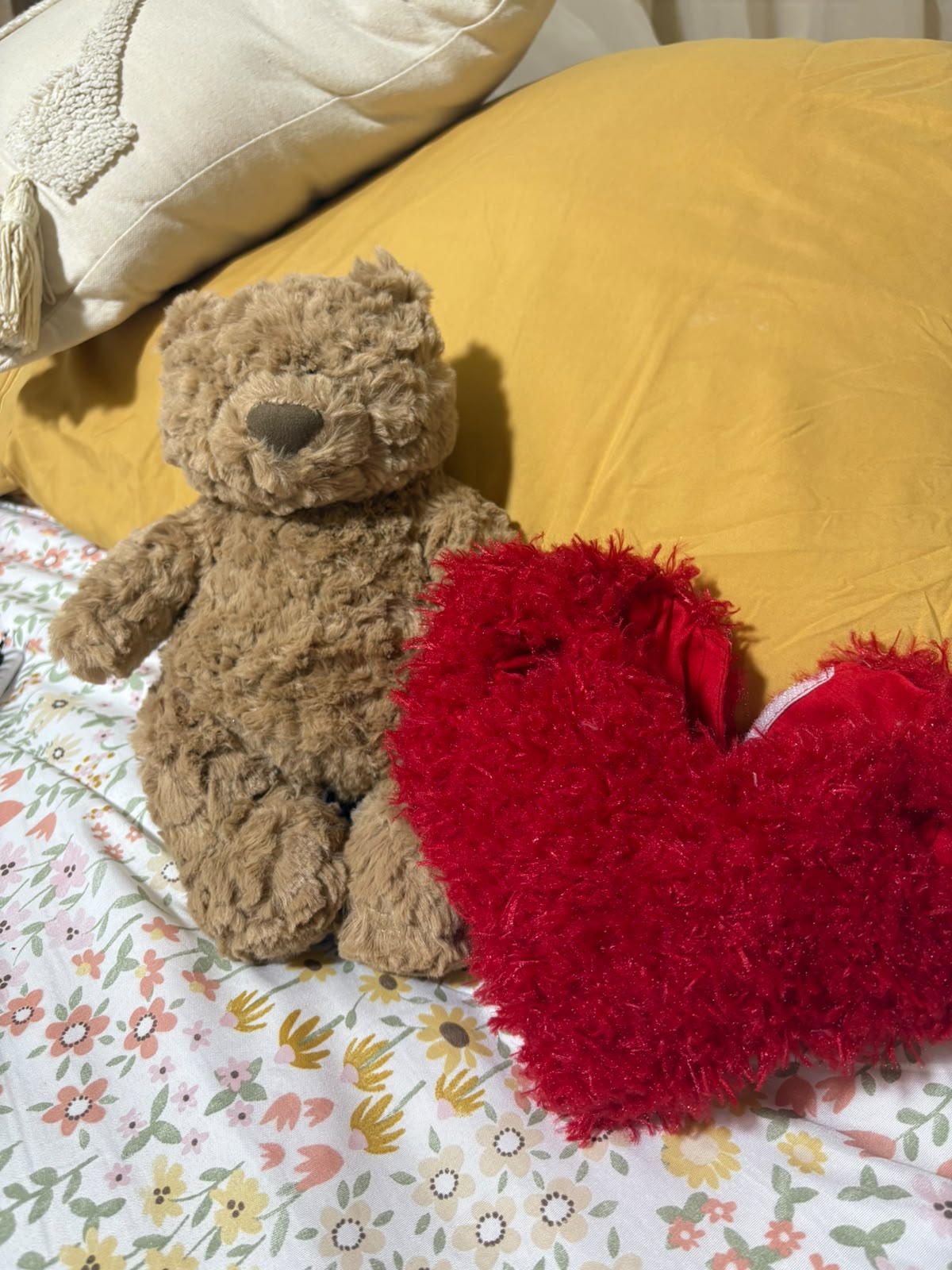 Bear in a heart outfit plush - 26 cm