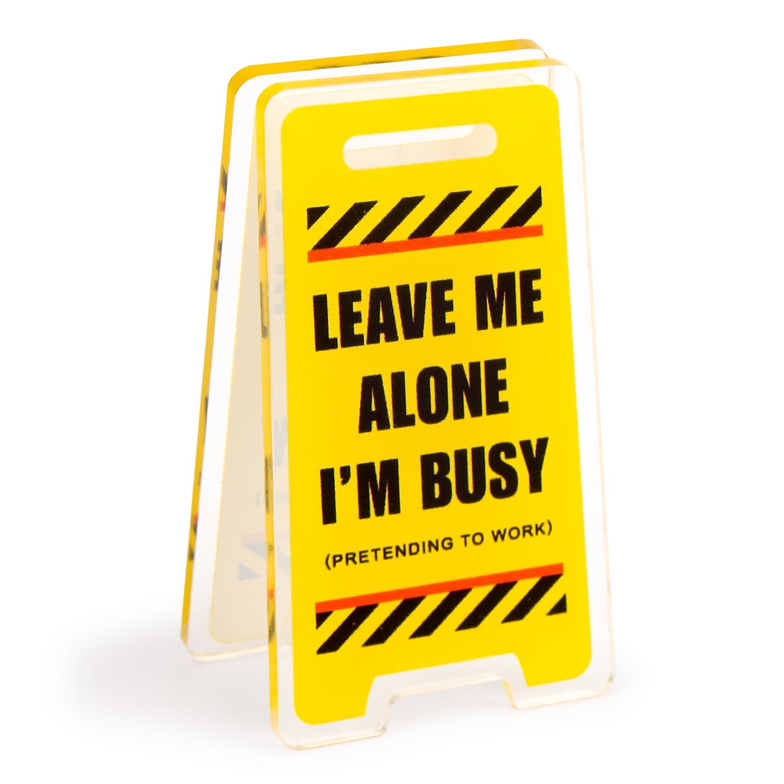 Funny Acrylic Desk Sign,Leave Me Alone, I'm Busy - Close Up | Pinky Promise
