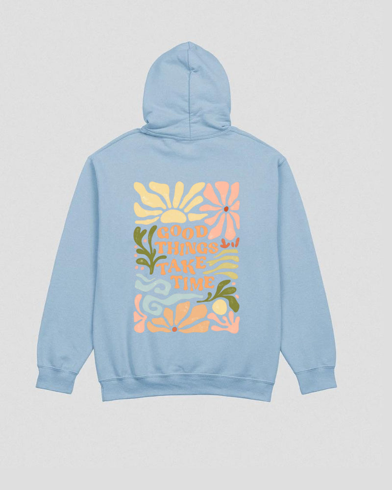 Buy Good things take time hoodie - Back print at Pinky Promise
