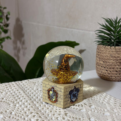 Harry Potter Sorting Hat 9cm Mini Snow Globe – Hogwarts Crests Base Desk Decor - Close Up | Pinky Promise