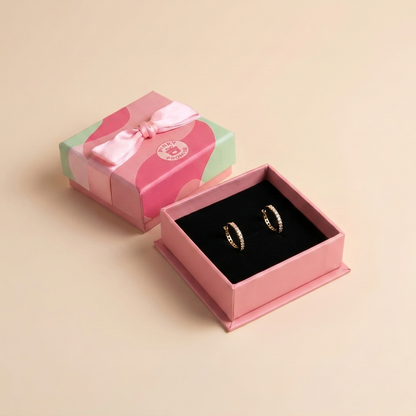 Classic Pavé Huggie Hoop Earrings - Gold Plated 925 Sterling Silver