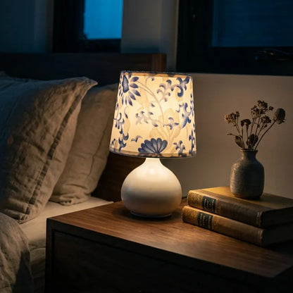Floral blue and white table Lamp