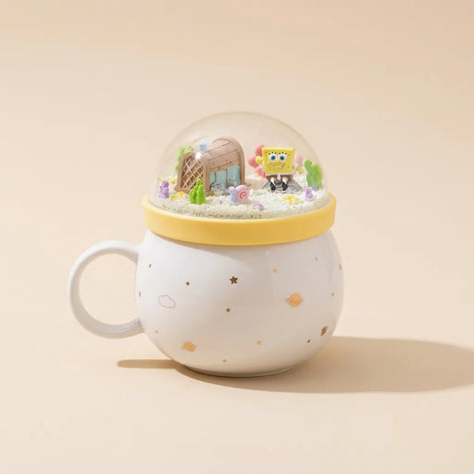 SpongeBob square + snow glob lid mug