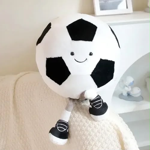 Kawaii Sports Ball Plushies – Basketball & Football - 30 cm - Photo 11 | Pinky Promise