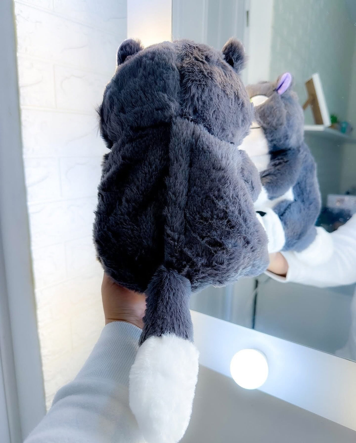 Lucifer angry cat breathing plush toy - Close Up | Pinky Promise