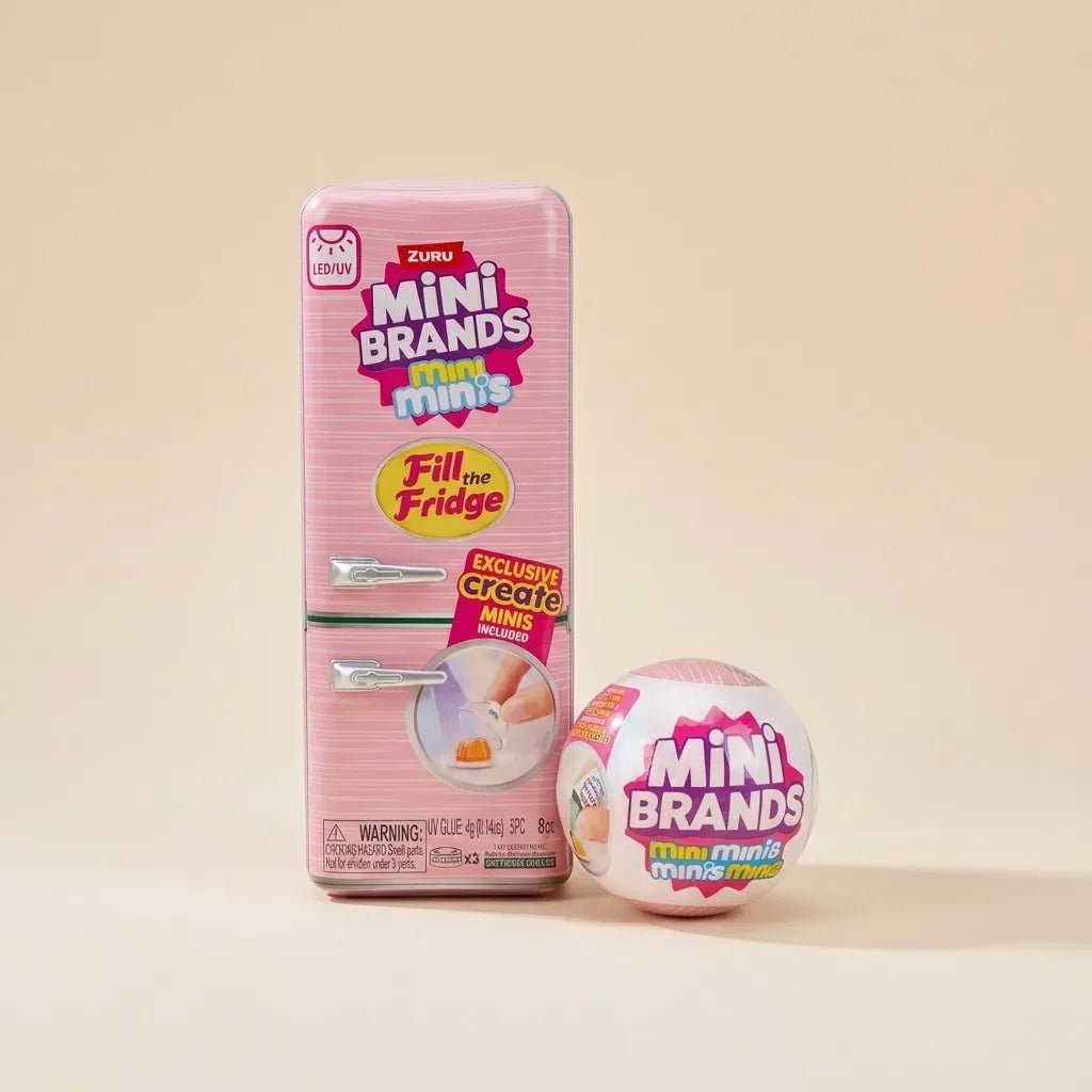 Miniature Light-Up Fridge & Food Figurine Ball Set - Pinky Promise
