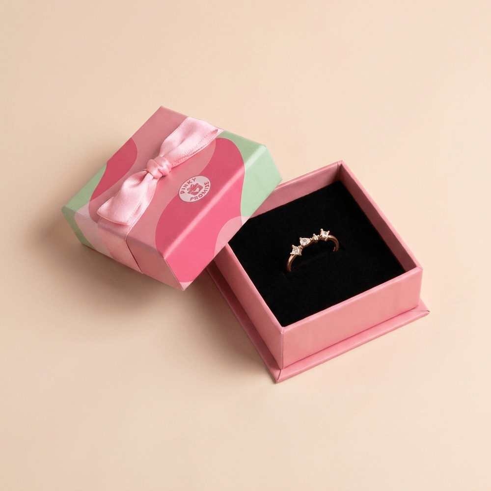 Mixed Gemstone Cluster Ring – 925 Sterling Silver, Gold Plated | Pinky Promise