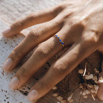 Mixed Gemstone Cluster Ring – 925 Sterling Silver, Gold Plated - Photo 8 | Pinky Promise
