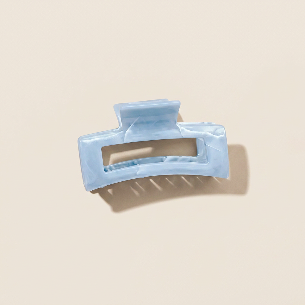 Pearlescent Baby Blue Hair Claw Clips – Elegant Marbled Acrylic Hair Accessories - Photo 10 | Pinky Promise