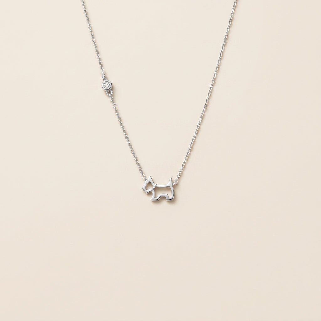Buy Puppy Outline Necklace - 925 Sterling Silver at Pinky Promise
